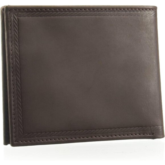 Men's Brown Bifold Leather Wallet RFID Blocking ID Window Card Slot Organization - Picture 2 of 5